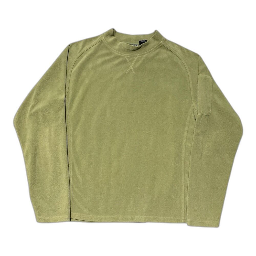Alpine Design Men’s Medium Green Fleece Pullover Crew Neck Outdoor Hiking Shirt